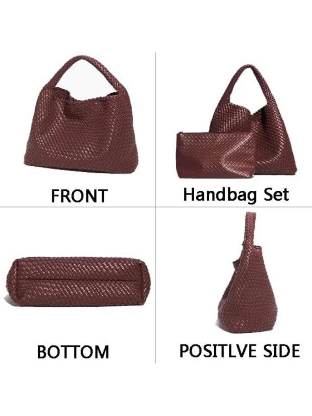 Stylish Woven Tote Bag for Women, Large Handmade Shoulder Hobo Purse, Commuter